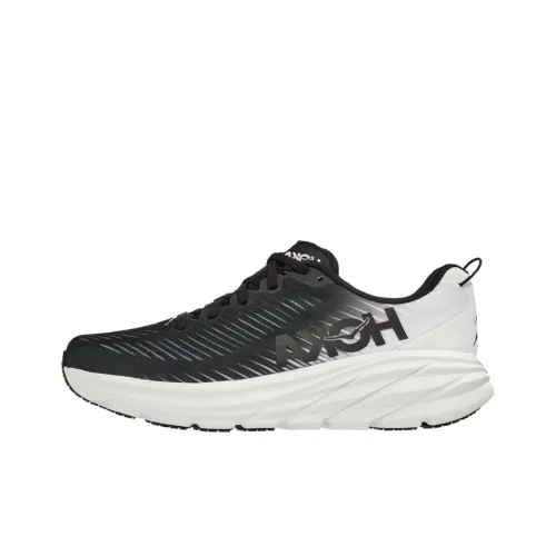 HOKA ONE ONE Rincon 3 Дышащий Легкий Устойчивый к истиранию Противоскользящий Низкий Топ Беговые кроссовки Мужской Черный