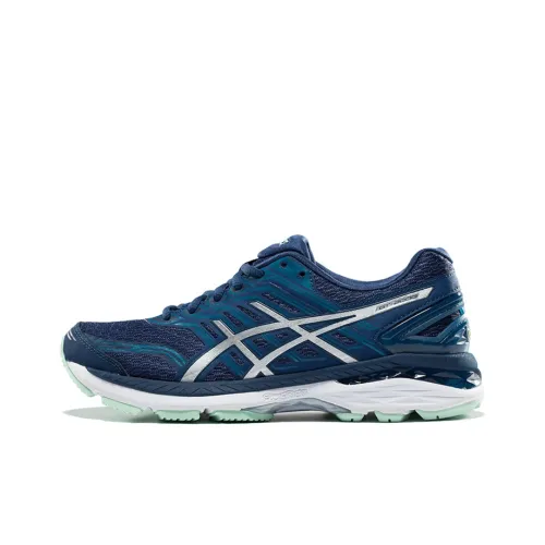 Asics GT 2000 5 Устойчивые к истиранию Низкие Кроссовки для Бега Женские Синие и Серебряные
