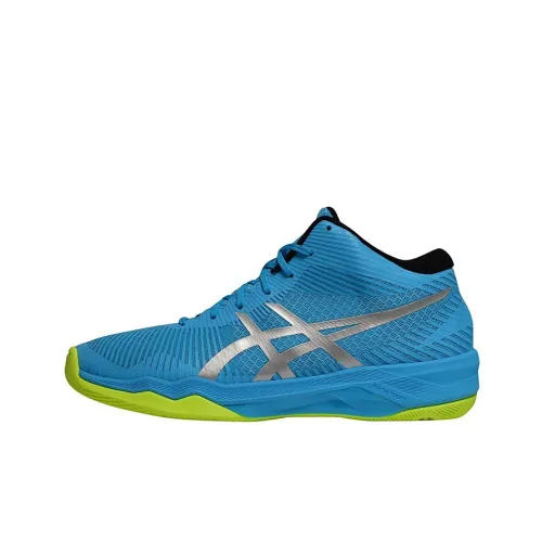 Asics Volley Elite FF Volley Elite FF MID Топ Беговые кроссовки Женские Синий и серебристый