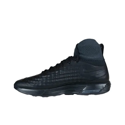 Nike Lunar Magista 2 Амортизаторы Шок Устойчивость к Износу Высокий Топ Беговые кроссовки Мужские Черные