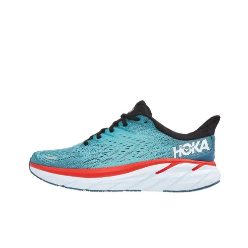 HOKA ONE ONE Clifton 8 Амортизация Низкий Топ Беговые кроссовки Мужские Аква Цветные Синие