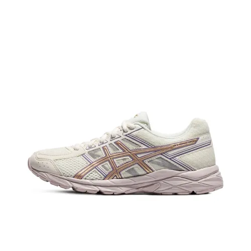 Asics Гель Contend 4 Low Топ Повседневные Беговые кроссовки Женские Белые Золотые