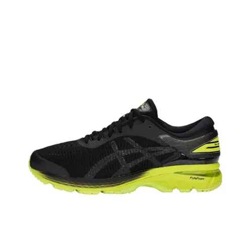 Asics Gel Kayano 25 Low Топ Беговые кроссовки Мужские Черные Желтые