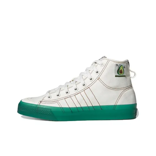 Adidas Originals Nizza Hi Rf Slip-on Устойчивый к истиранию Высокий топ Скейтборд Кроссовки Унисекс Белый Зеленый