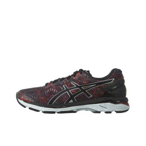 Asics Gel Kayano 23 Low Топ Беговые кроссовки Мужские Черные Красные