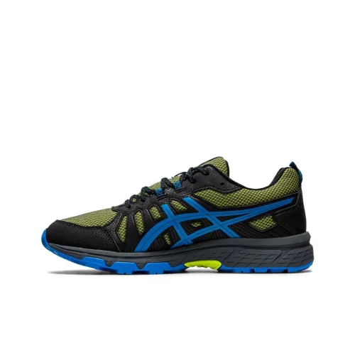 Asics Gel Venture 7 Low Топ Беговые кроссовки Мужские Черный Зеленый Синий