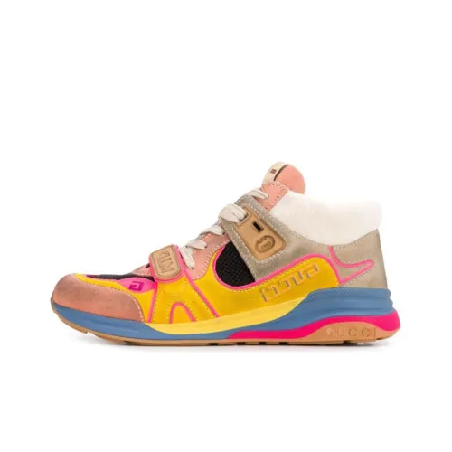 GUCCI Ultrapace MID Топ Повседневная обувь Мужская Желтый Розовый Пэчворк