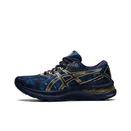 Asics Гель Nimbus 23 Low Топ Беговые кроссовки Женские Синий Золото