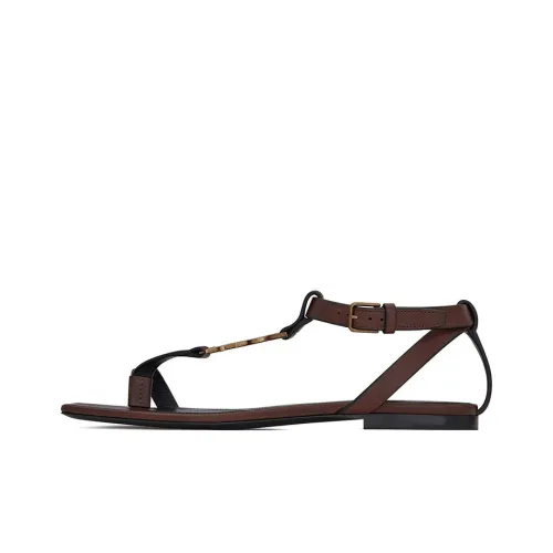 SAINT LAURENT CASSANDRA One Ремешок Сандалии Женские Темный Шоколад Цвет