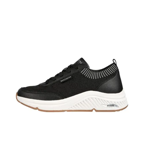 Skechers Arch Fit S Miles Walk On Низкий Топ Повседневная Обувь Женская Черный Белый