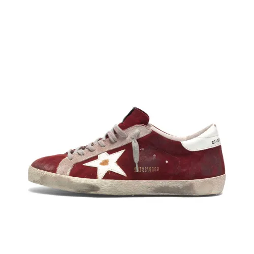 Golden Goose Супер Звезда Низкий Топ Стильный Скейтбординг Мужской Красный Белый Потертый Позиционирование Стиль