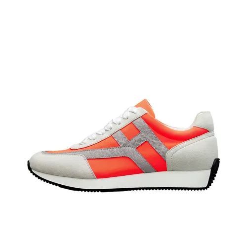 HERMES Низкий топ Повседневная обувь Женская Оранжевый Белый