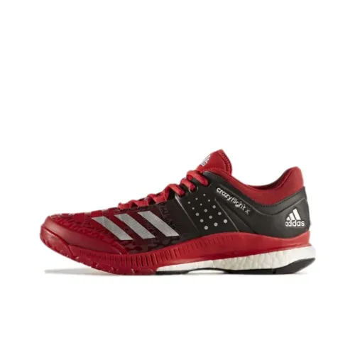 Adidas Crazyflight Slip-resistant Abrasion-resistant Low-top Беговые кроссовки Унисекс Черный Красный
