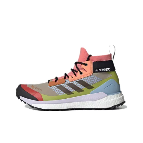 adidas Terrex FREE HIKER Slip-resistant Abrasion-resistant High Top Streetwear Men's Gray Blue adidas Terrex FREE HIKER Противоскользящий Устойчивый к истиранию Высокий Топ Уличная обувь Мужская Серый Синий