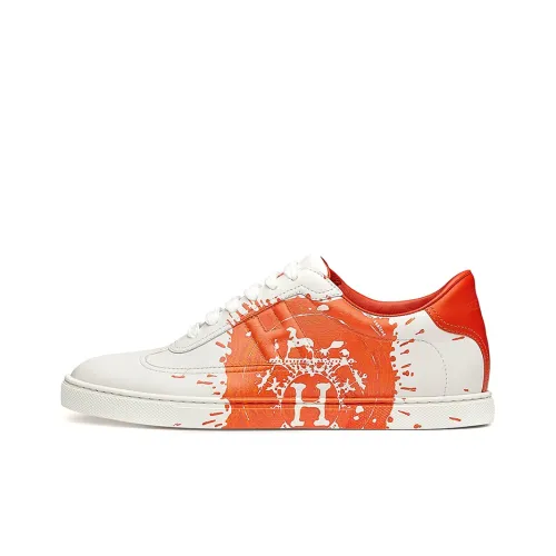 HERMES Quicker Low Топ Стильные Скейтбординги Женские Белые Апельсиновые