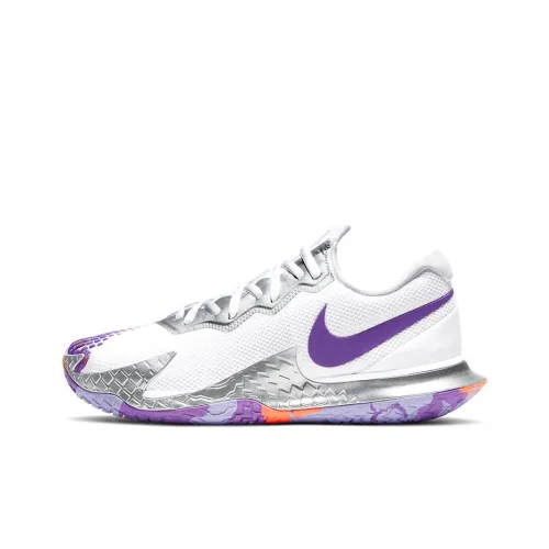 Nike Air Zoom Vapor Cage 4 Амортизация Противоскользящие Легкие Низкие Кроссовки для тенниса Женские Белые Фиолетовые