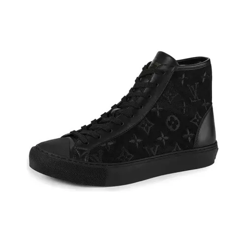 LOUIS VUITTON Tattoo High Топ Стильные Скейтбординги Мужской Черный