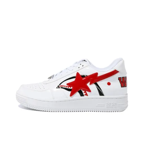 A BATHING APE BAPE STA Низкий Топ Стильный Скейтбординг Мужской Красный Белый
