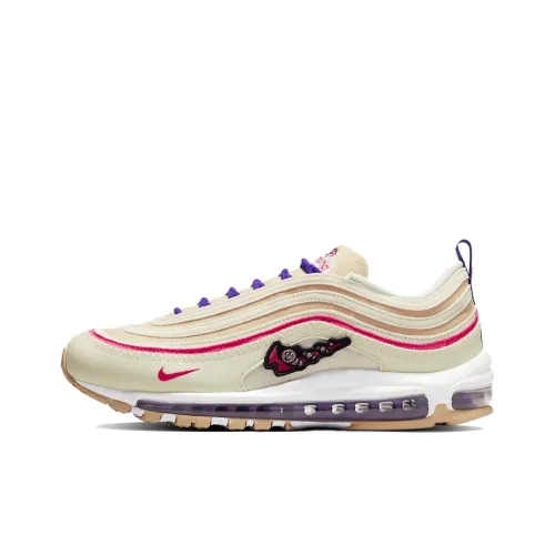 Nike Air Max 97 Low Топ Повседневные Беговые Кроссовки Мужские Бежевые Фиолетовые