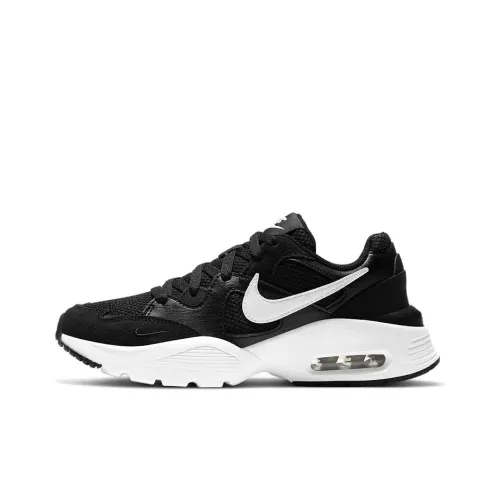 Nike Air Max Fusion Abrasion Resistant Низкий Топ Air Cushion Беговые кроссовки Женские Черный Белый
