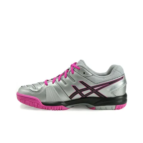 Asics Гель Game 5 Устойчивые к истиранию Низкие Кроссовки для тенниса Женские Серебряные Розовые