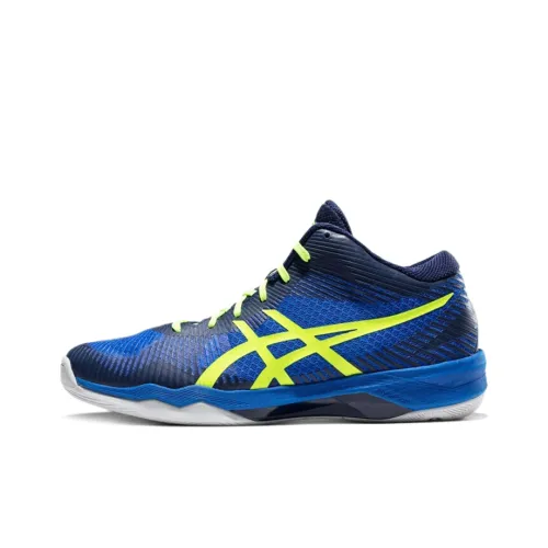 Asics Гель Volley Elite Abrasion Resistant MID Топ Беговые кроссовки Мужской Синий Зеленый