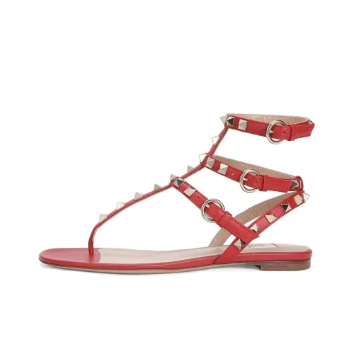 Valentino Rockstud One Ремень Сандалии Женские Красные