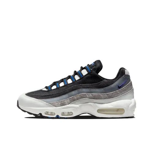 Nike Air Max 95 Амортизация Устойчивость к истиранию Дышащий Отскок Низкий Топ Беговые кроссовки Мужской Черный Белый Серый