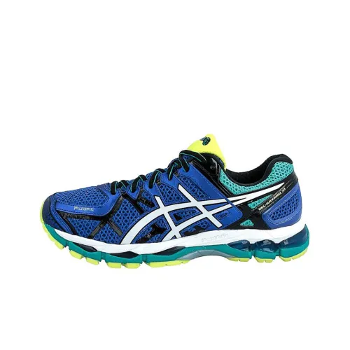 Asics Gel Kayano 21 Устойчивый к истиранию Низкий Топ Беговые кроссовки Мужские Синий Белый Многоцветный