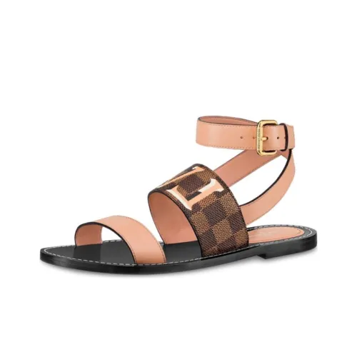 LOUIS VUITTON Passenger Damier One Ремень Сандалии Женские Розовые