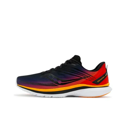 Saucony Kinvara 12 Elite 12 Low Топ Беговые кроссовки Мужской Черный Желтый Красный