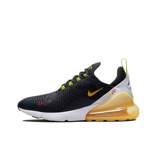 Nike Air Max 270 Low Топ Повседневные Беговые Кроссовки Мужские Черные Желтые