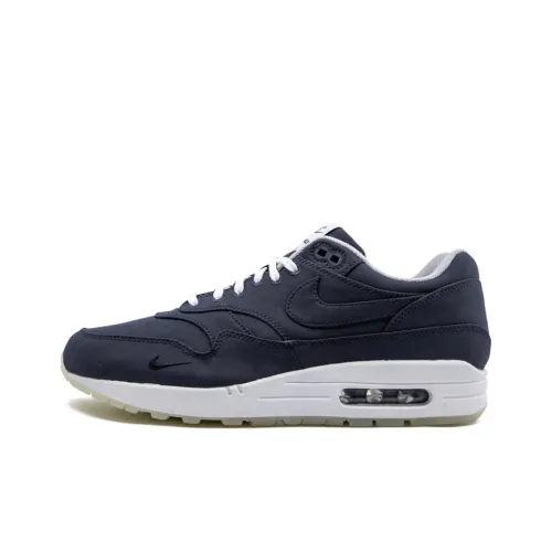 DSM x Nike Air Max 1 Амортизация Износостойкий Низкий Топ Air Cushion Марафон Беговые кроссовки Унисекс Синий