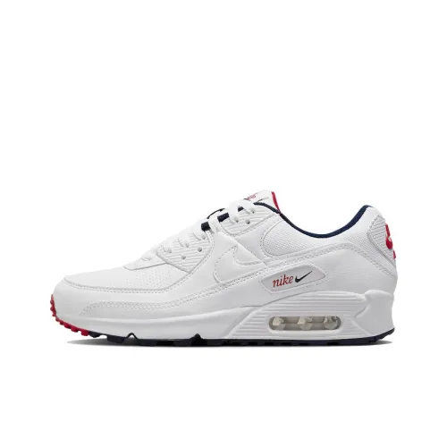 Nike Air Max 90 Low Топ Air Cushion Повседневные Беговые Кроссовки Женские Белые