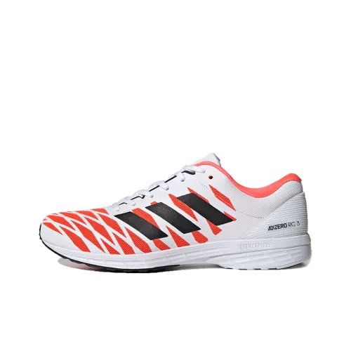 Adidas Adizero RC 3 Устойчивые к истиранию низкие беговые кроссовки унисекс Белый Черный Красный