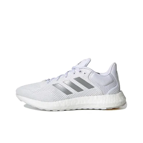 Adidas Pure Boost 21 Амортизаторы Slip-resistant Abrasion-resistant Низкий топ Беговые кроссовки Женские Белый Серебряный
