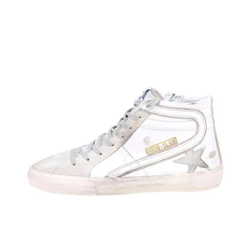 Golden Goose Slide Повседневная скейтбордическая обувь Мужская Белая Потертый Стиль Позиционирование