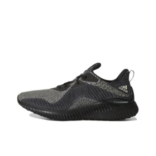 Adidas AlphaBounce Slip-resistant Abrasion-resistant Low-top Беговые кроссовки Мужские Черные