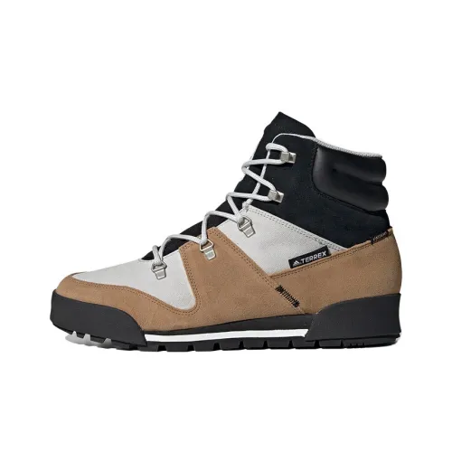 adidas Terrex Snowpitch Cw Амортизаторы Slip-Resistant High Top Походная обувь Мужская Черный Коричневый Серый