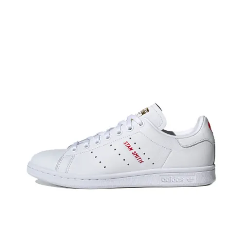 Adidas Originals Stan Smith Slip Resistant Abrasion Resistant Низкие Кроссовки для скейтбординга Женские Белые Красные