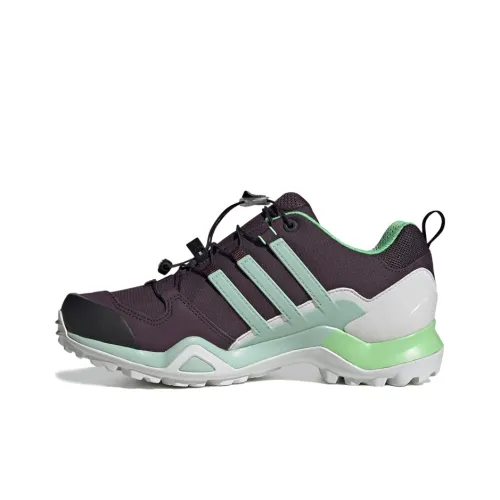 adidas Terrex SWIFT R2 Gore Tex Поход Противоскользящие амортизаторы Низкий топ Походная обувь Женские Фиолетовый Зеленый Белый