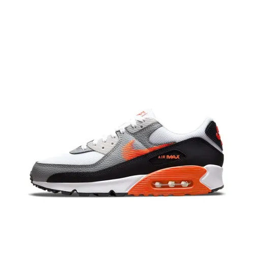 Nike Air Max 90 Low Беговые кроссовки Мужские Черные Серые Апельсиновые