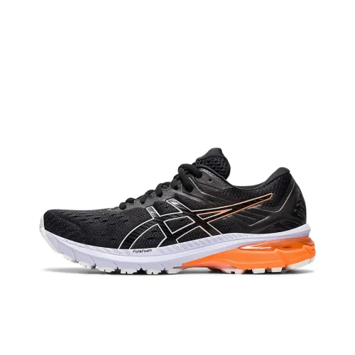 Asics GT 2000 9 Устойчивые к истиранию Низкие Кроссовки для бега Женские Черные и Оранжевые D Ширина