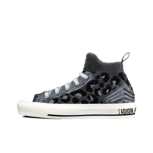 DIOR Walk'n'Dior Платформа Высокие Топы Стильные Скейтбординги Женские Серый Синий