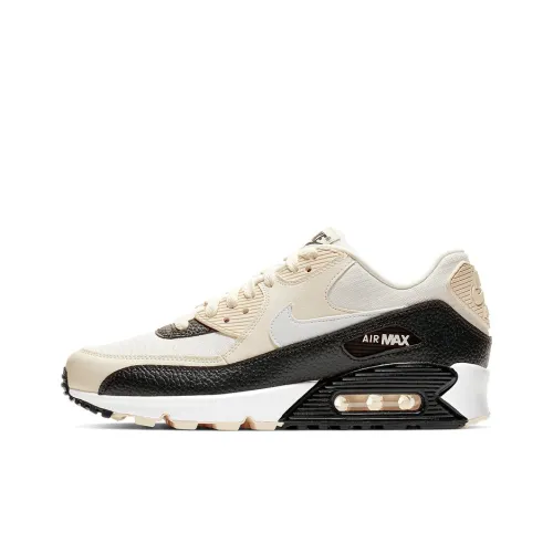 Nike Air Max 90 Low Топ Беговые кроссовки Женские Бежевый Черный