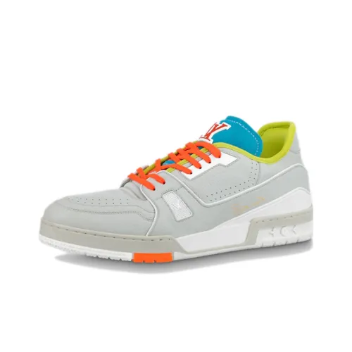 LOUIS VUITTON Тренер Upcycled Низкий Топ Стильные Скейтбординги Мужской Серый Оранжевый