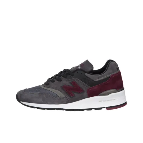 New Balance NB 997 Устойчивые к истиранию Низкие Беговые кроссовки Мужские Серый Красный Сделано в США