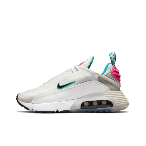 Nike Air Max 2090 Low Топ Air Cushion Повседневные Беговые Кроссовки Женские Белые Зеленые Розовые