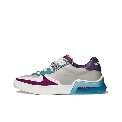 COACH Корт Низкий Топ Стильные Скейтбординги Женские Серый Зеленый