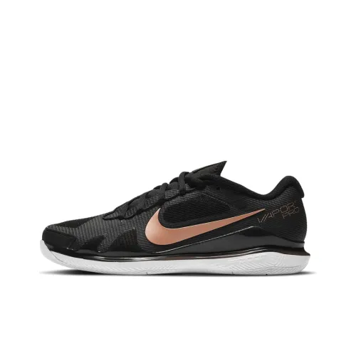 Nike Air Zoom Vapor Pro Shock Absorbers Slip-resistant Low Top Теннисные кроссовки Женские Черный Белый Медный